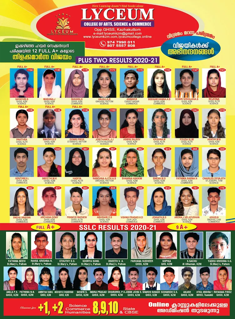 Lyceum College Kazhakkoottam Thiruvananthapuram Arts Science Commerce College Kerala