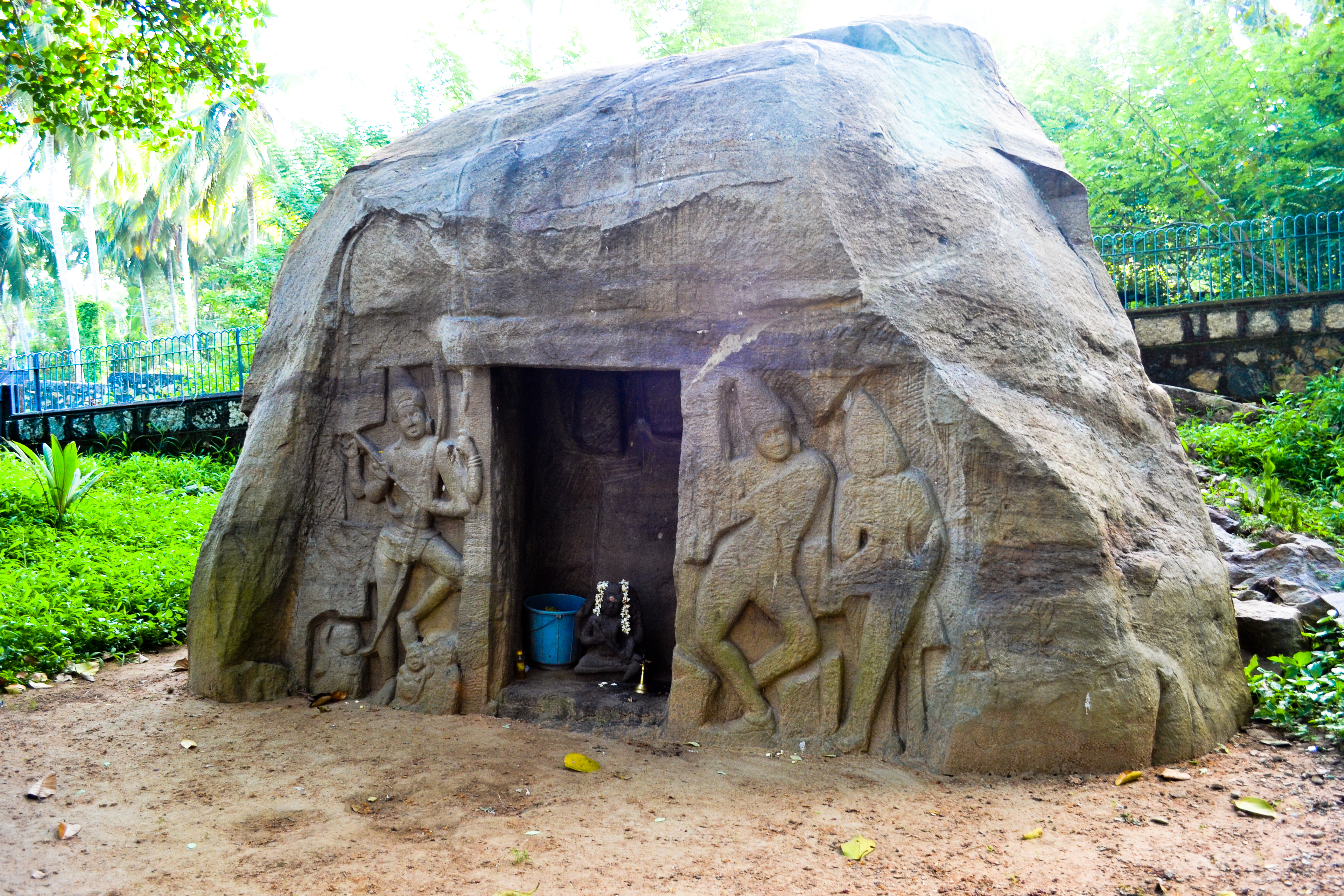 Beautiful view of Vizhinjam Rock-Cut Cave Temple Thiruvananthapuram 
