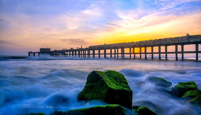 Beautiful view of Valiathura Beach Thiruvananthapuram 